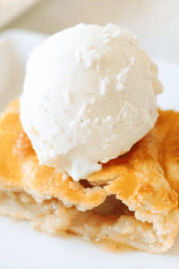 Slice of apple slab pie ala mode.