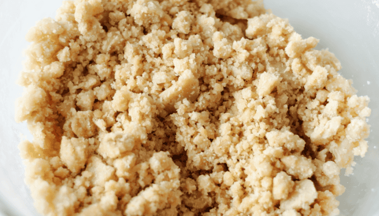 Crumble topping in bowl.