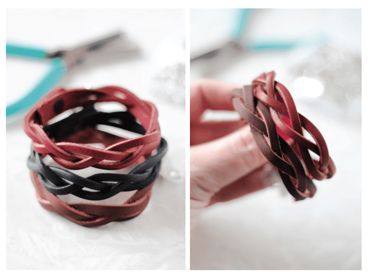 stacked leather bracelets