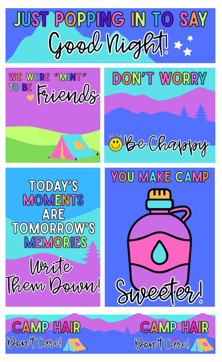digital copy of each printable in collage
