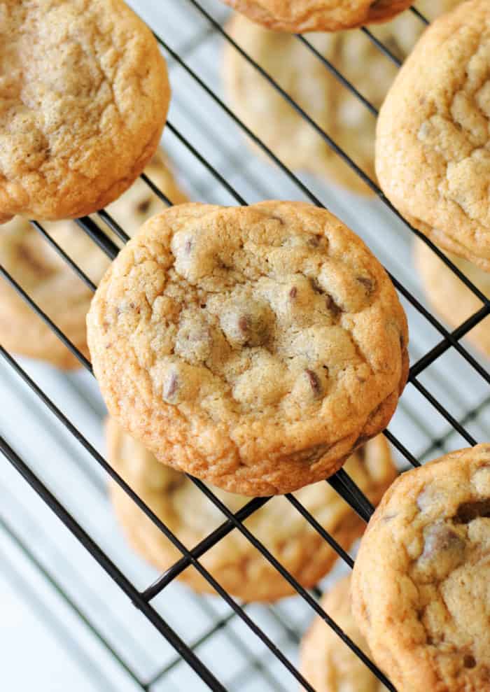 baked mrs fields cookies on wire rack