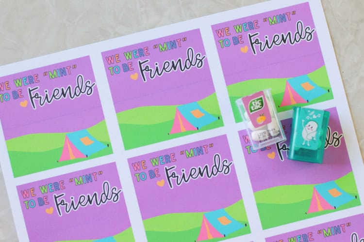 mint printables with small packages of tic tags