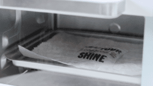 shrink art in toaster oven, bubbled up