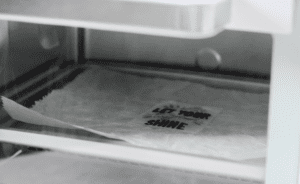 shrink art in oven, flattened and shrunk