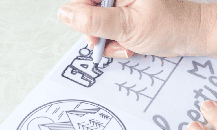 black and white tracing sheet