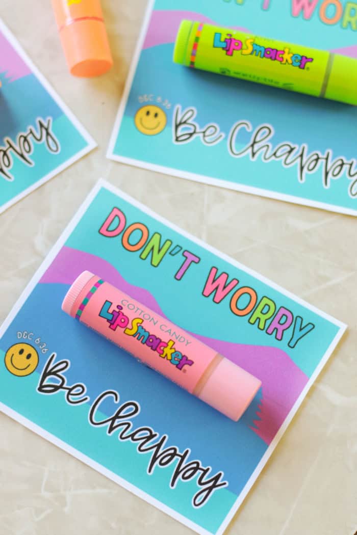 chapstick attached to printable card