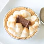 mini s'mores pie on white plate