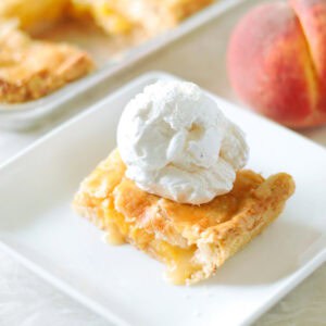 slab pie on white plate
