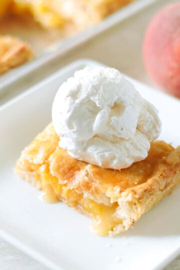 slab pie on white plate