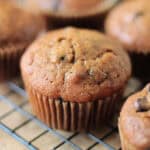 Pumpkin muffins on cooling rack.