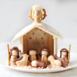 Pop Tart nativity scene on white plate.