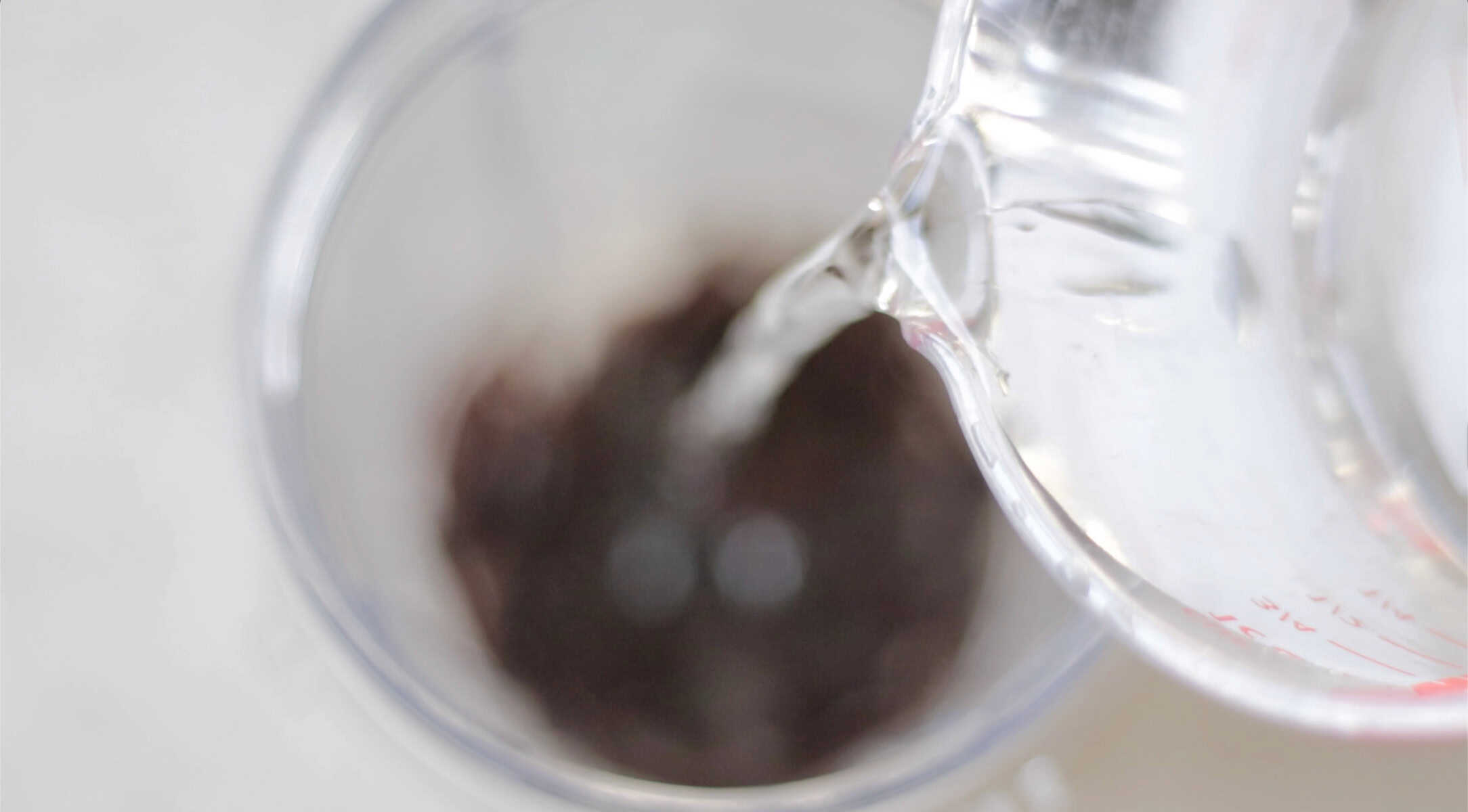 Vodka poured into blender.