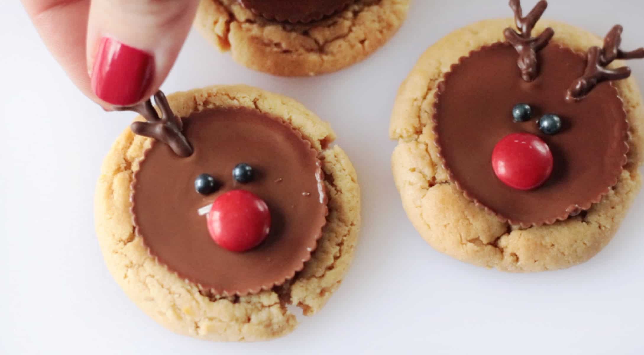 Reindeer peanut butter cup cookies.