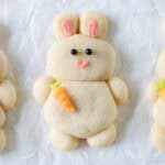 Bunny sugar cookie with buttercream carrot.