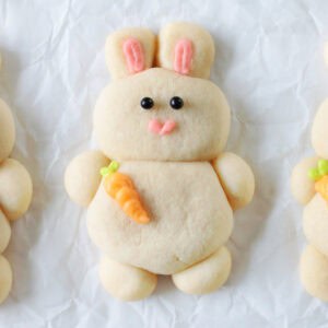 Bunny sugar cookie with buttercream carrot.