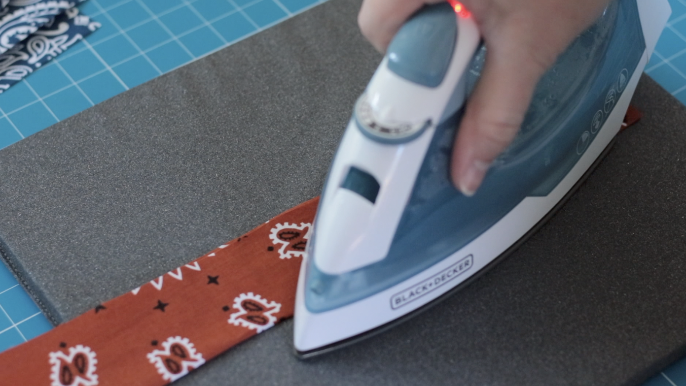 Iron pressing fabric.