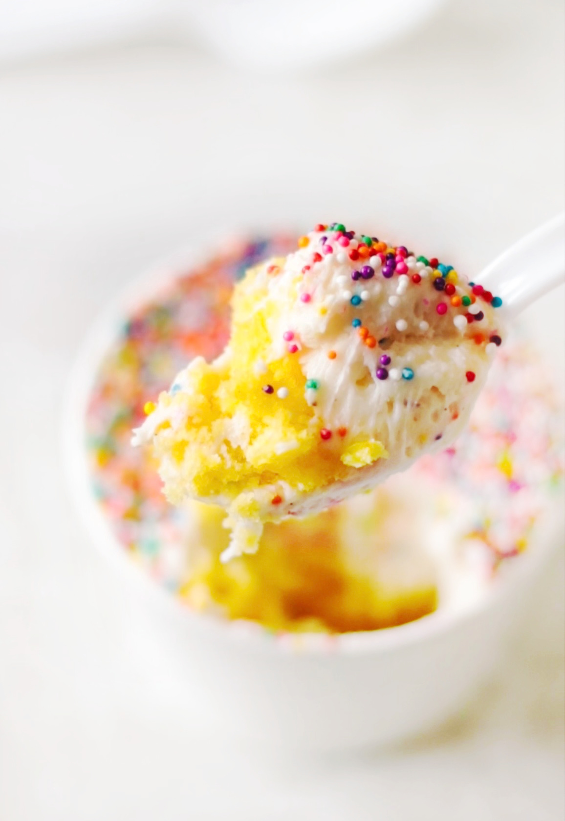 A spoonful of dot cake.