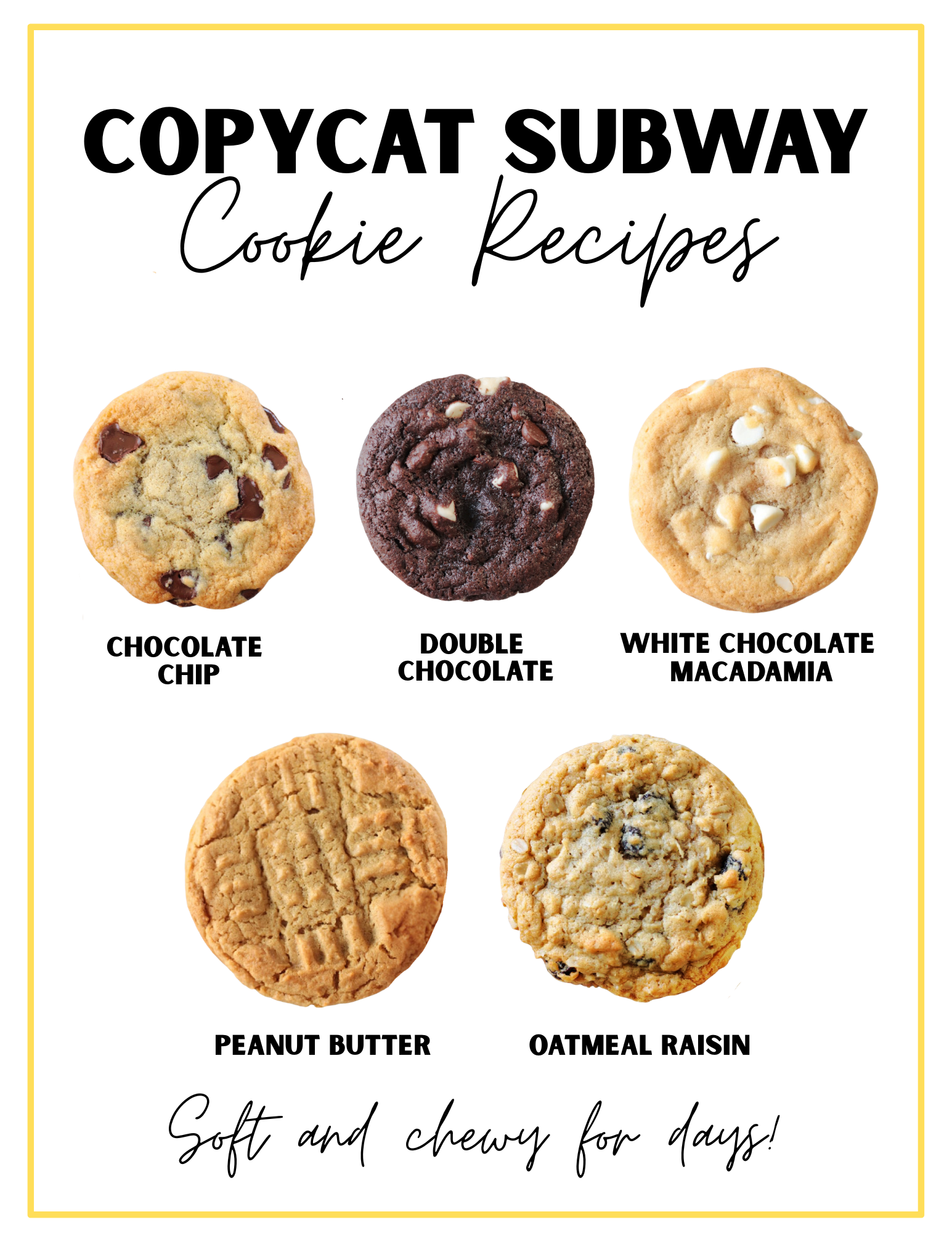5 types of subway cookies to make.