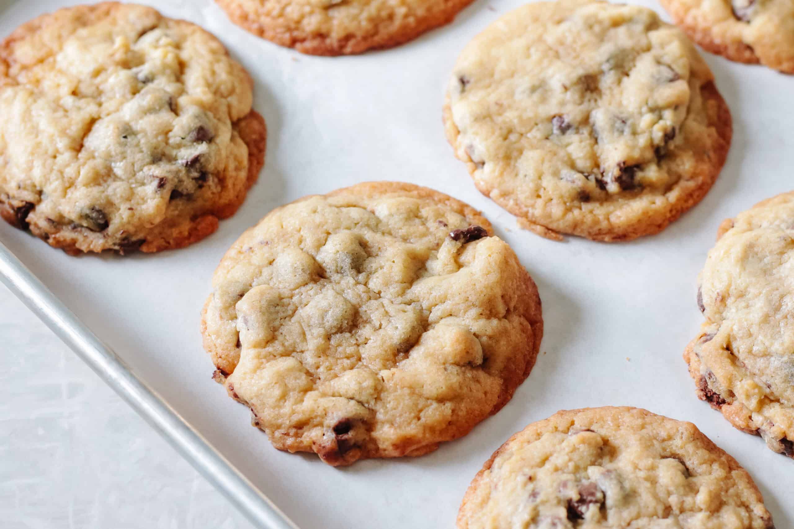 Baked cookies on baking sheet.
