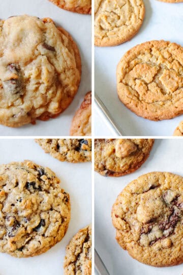 Assorted homemade cookies from Ritz Carlton recipes on a white surface.