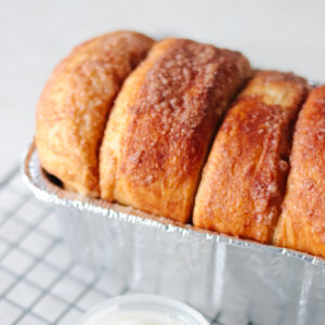 Bread pan of Dollywood cinamon bread.