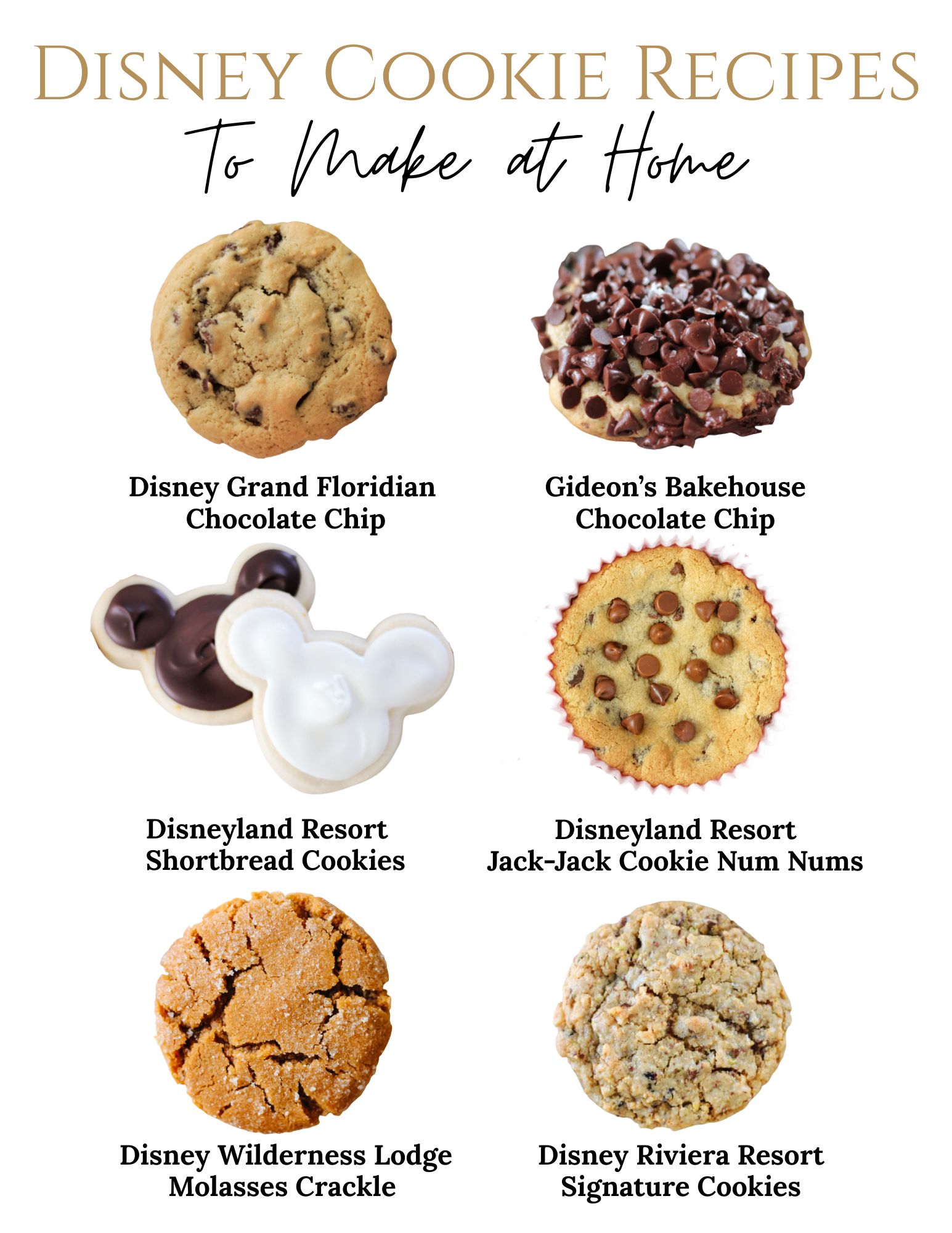 Disney Cookie Recipes photo collage.