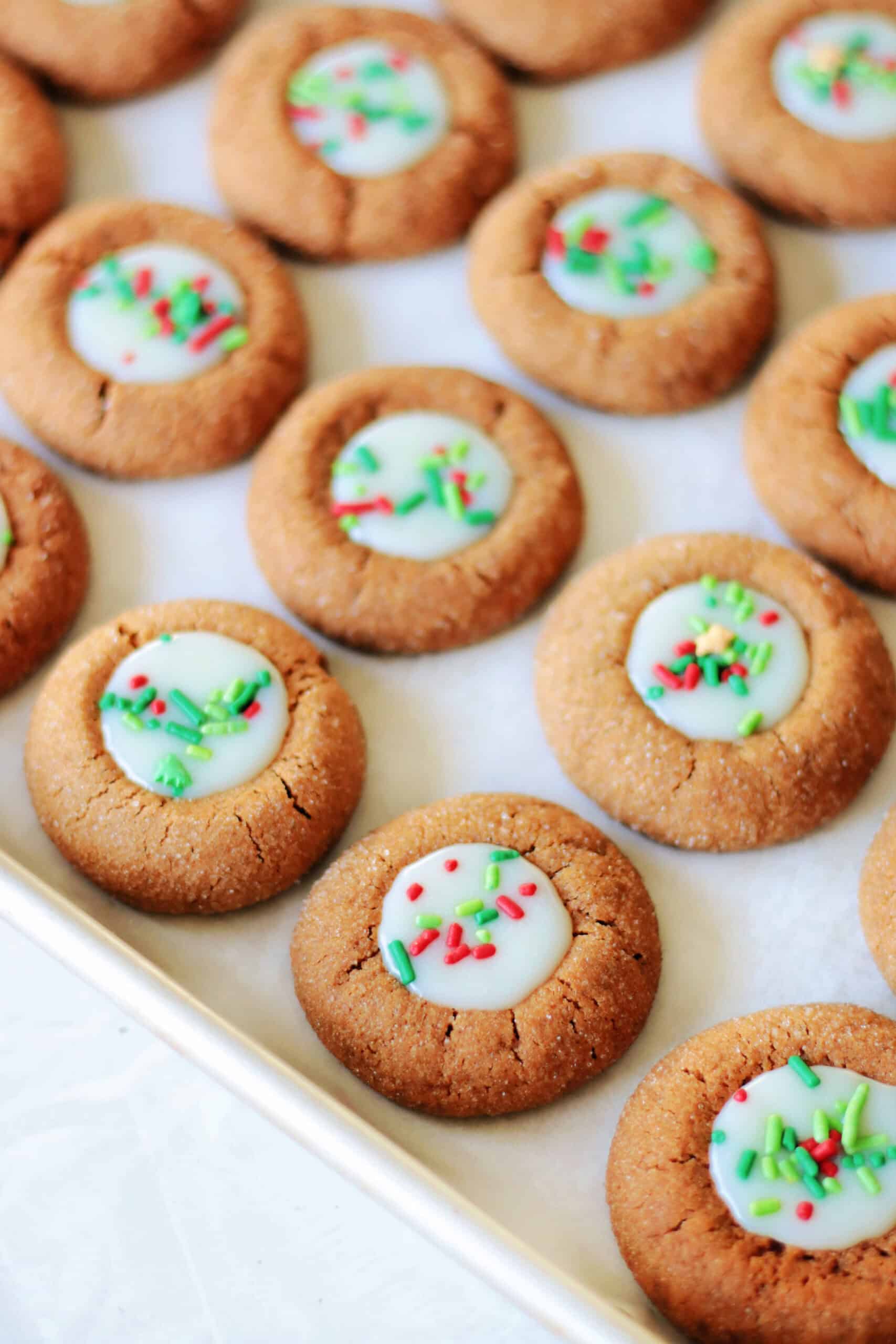 Cookies on baking sheet.