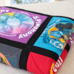 Folded t-shirt quilt.