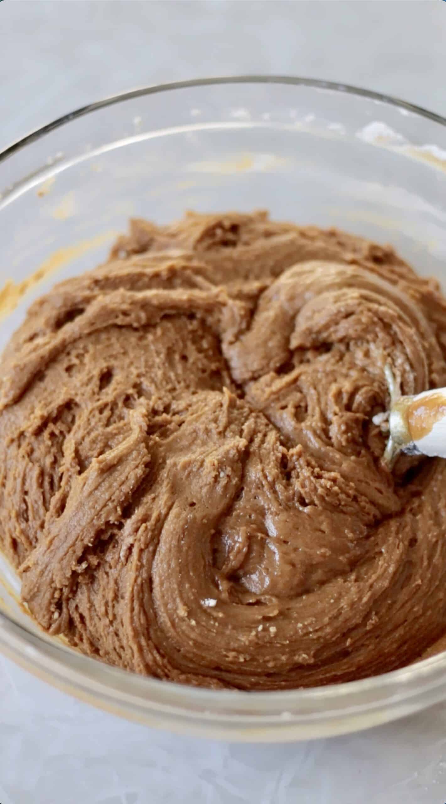 Bowl of gingerbread cookie dough.